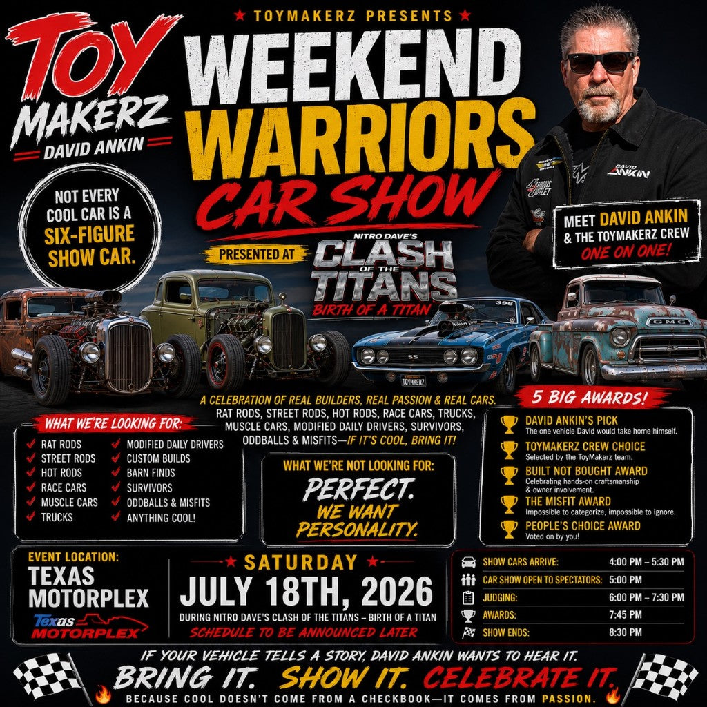 ToyMakerz Weekend Warriors Car Show flyer